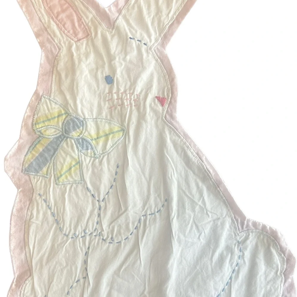 Pottery Barn Kids set of four easter bunny with bows gingham plaid placemats